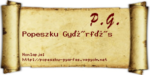 Popeszku Gyárfás névjegykártya
