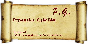 Popeszku Gyárfás névjegykártya