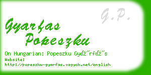 gyarfas popeszku business card